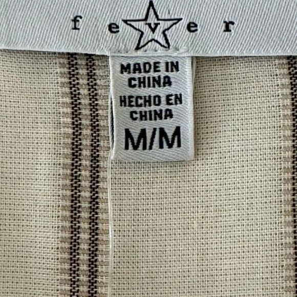 NWT Fever 3/4 Sleeve Blouse, Tan/Ivory Stripes Lace Bohemian Gypsy Sz M #1842 - Picture 8 of 11